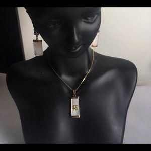 14k Solid Gold with Mother of Pearl Set
